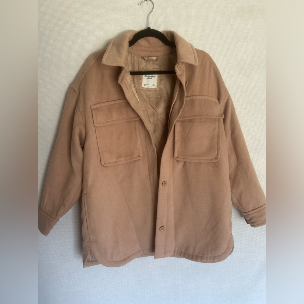 Abercrombie & Fitch Tan Button-Front Jacket